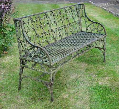 A GOTHIC REVIVAL CAST IRON BENCH, ALMOST CETRAILY THE VAL D'...