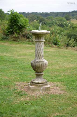 A REGENCY CARVED MARBLE SUNDIAL, CIRCA 1820