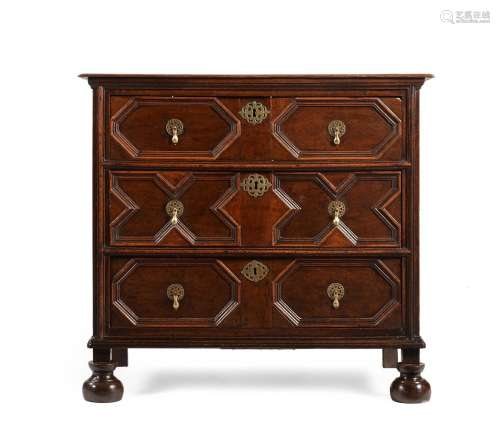 A CHARLES II OAK CHEST OF DRAWERS, CIRCA 1660