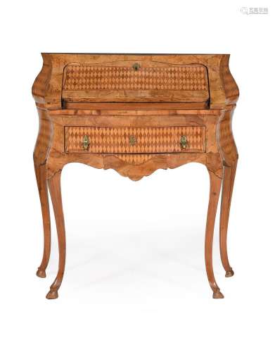 AN ITALIAN OLIVEWOOD AND PARQUETRY BUREAU, LATE 18TH CENTURY
