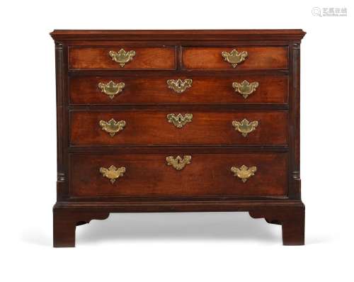 A GEORGE II MAHOGANY CHEST OF DRAWERS, PROBABLY NORTHERN ENG...