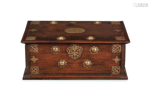 A DUTCH COLONIAL EXOTIC HARDWOOD, BRASS MOUNTED AND STUDDED ...