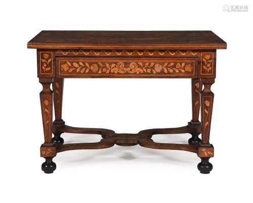 A DUTCH WALNUT AND FLORAL MARQUETRY CENTRE TABLE, MID 19TH C...