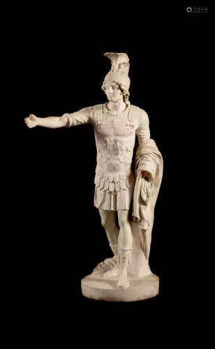 A CARVED MARBLE FIGURE, POSSIBLY ALEXANDER THE GREAT, AFTER ...
