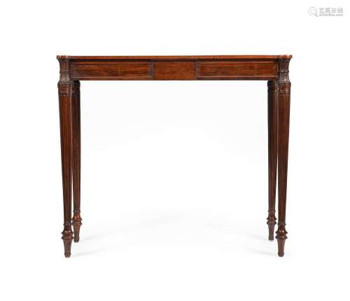 Y A LATE GEORGE III ROSEWOOD AND LINE INLAID SIDE TABLE, LAT...