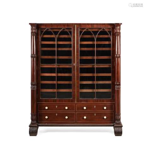 Y A GEORGE IV MAHOGANY CLOTHES PRESS, ATTRIBUTED TO GILLOWS,...