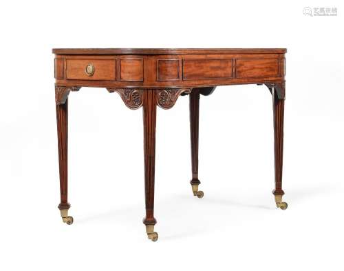 A MAHOGANY WRITING OR LIBRARY TABLE, IN REGENCY STYLE, CIRCA...