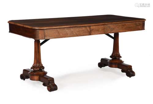 Y A GEORGE IV ROSEWOOD LIBRARY TABLE, IN THE MANNER OF GILLO...