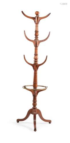 A GEORGE IV MAHOGANY AND BRASS MOUNTED HALL STAND, IN THE MA...
