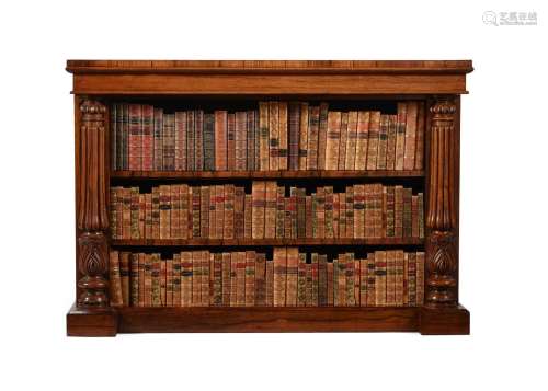 Y A WILLIAM IV CARVED ROSEWOOD OPEN BOOKCASE, CIRCA 1835