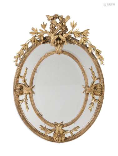 A VICTORIAN GILT GESSO WALL MIRROR, LATE 19TH CENTURY