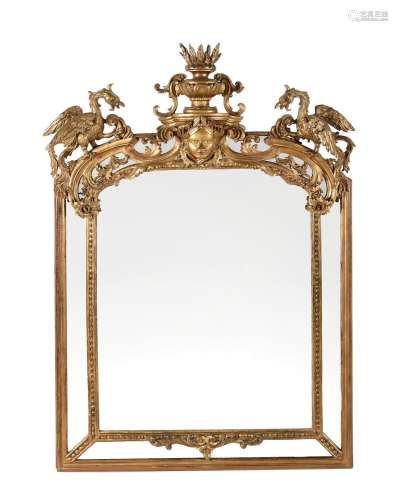 A LARGE VICTORIAN CARVED GILTOOD PIER MIRROR, CIRCA 1870