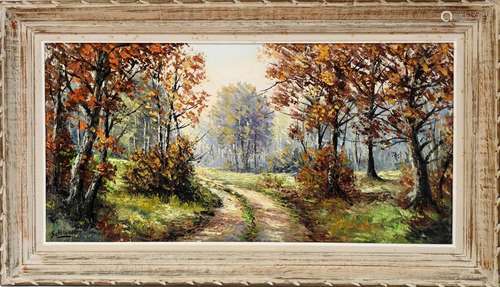 SCHILLINGER - XXeme<br />
Le chemin.<br />
Huile sur toile.<...