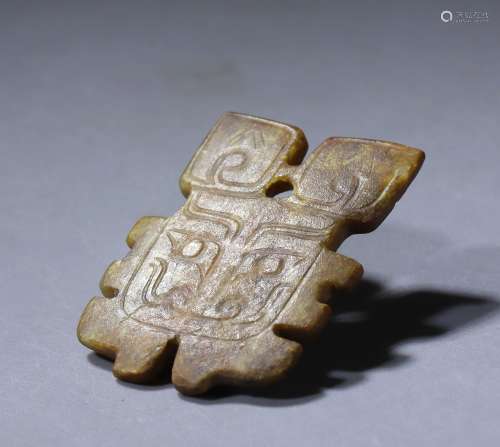 Western Zhou jade ornament in form of a mask