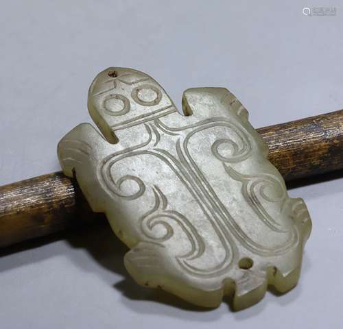 Shang jade bull pendant