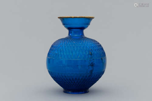 Qing blue glass vase