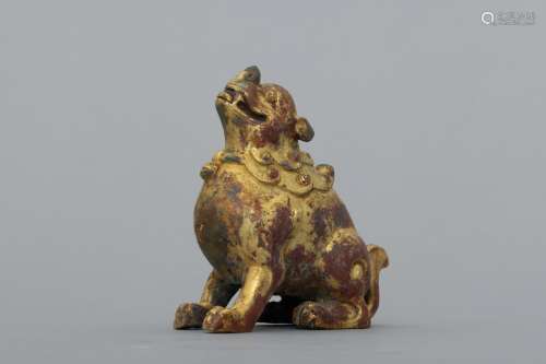 Tang gilt bronze monster guardian
