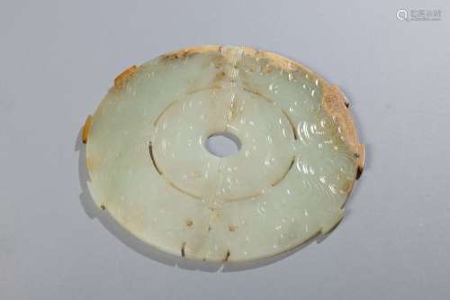 Pair of Spring and autumn period jade carved semi-circles