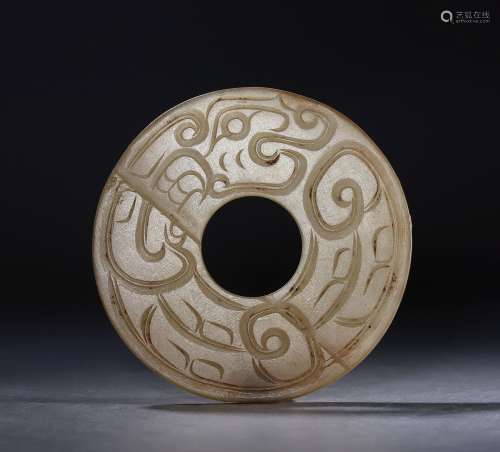 Western Zhou jade disc with dragon design