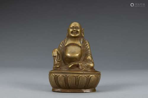 Qing happy bronze buddha