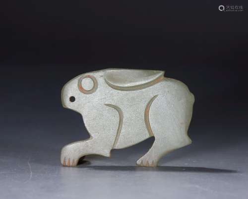 Shang jade carved rabbit ornament