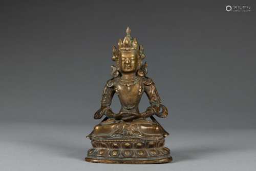 Qing bronze seated buddha