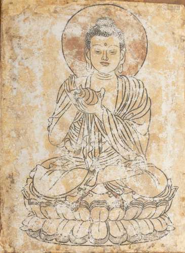 Tang fresco depicted a buddha