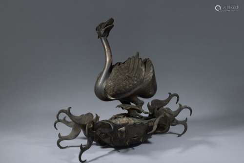 Qing bronze goose