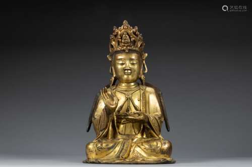 Qing gilt bronze statue