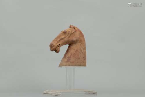 Han painted pottery horse head