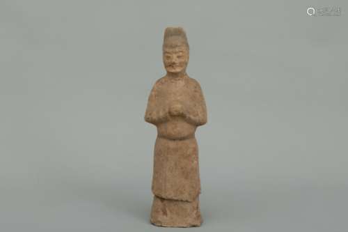 Tang pottery attendant statue