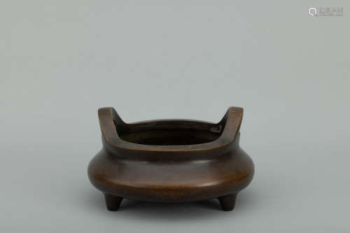 Qing bronze censer