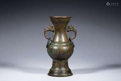 Ming double-handled bronze vase