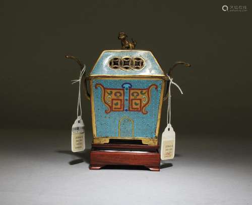 A Cloisonne Enamel Archaistic Censer And Cover 18TH/19TH C 