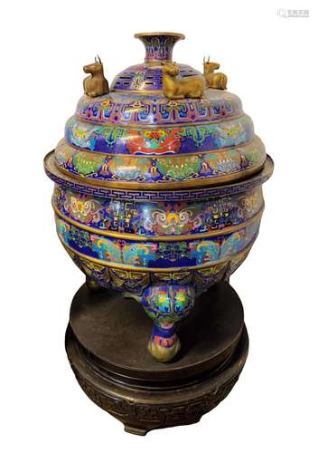 Late 19th Century: Antique Huge Cloisonne Censer