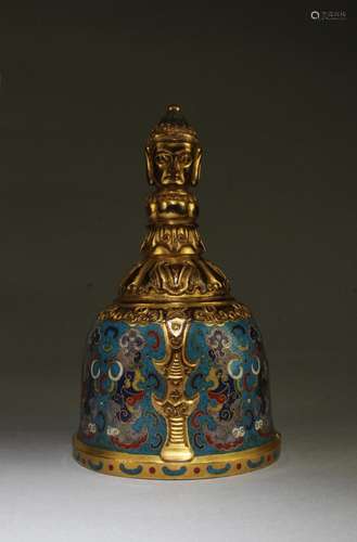 MING, CLOISONNE BUDDHIST RITUAL INSTRUMENT