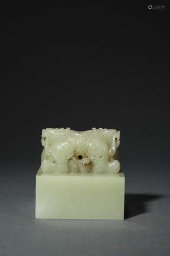 QING: A CARVED JADE SEAL