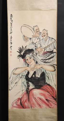 HUANG ZHOU: CHINESE SCROLL PAINTING