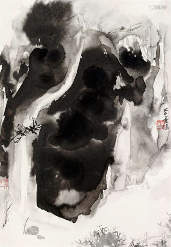 张大千(1899-1983) 烟岚云岫 水墨纸本 镜心