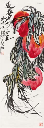 齐白石(1864-1957) 多寿 设色纸本 立轴