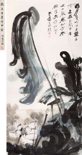 张大千(1899-1983) 水殿罗衣 设色纸本 立轴