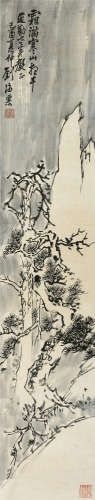 1969年作 刘海粟(1896-1994) 霜满寒山 水墨纸本 立轴