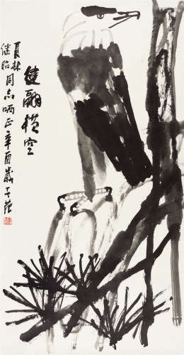 1981年作 崔子范(1915-2011) 健翮横空 水墨纸本 镜心