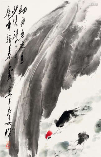 1980年作 王子武(1936-2021) 有余图 设色纸本 立轴