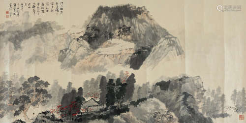 1980年作 江兆申(1925-1996) 深山秋意 设色纸本 镜心