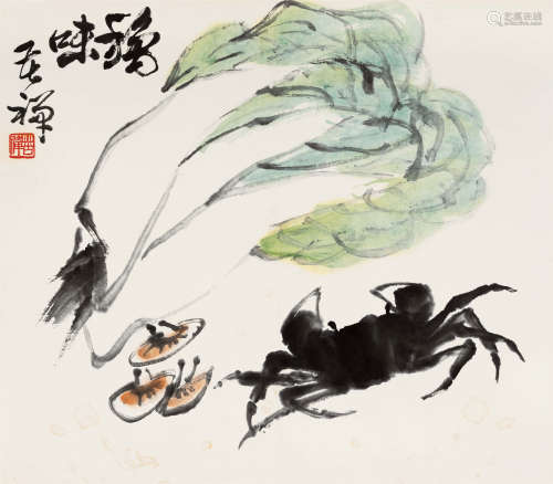 李苦禅(1899-1983) 秋味 设色纸本 镜心
