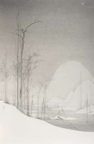 程宝忠(b.1979) 雪霁清幽 水墨纸本 镜心