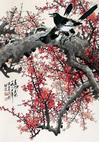1985年作 王成喜(b.1940) 春归天地 设色纸本 立轴