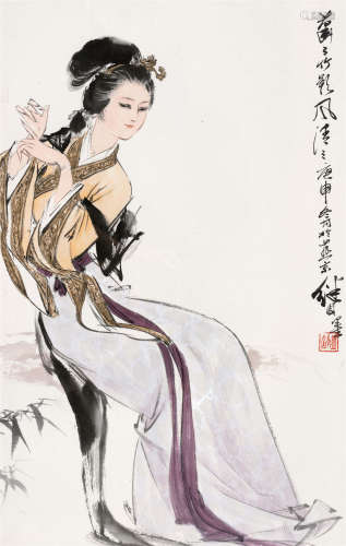 1980年作 刘继卣(1918-1983) 竹影风清 设色纸本 镜心