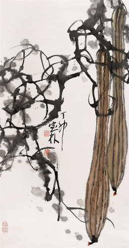1987年作 姜宝林(b.1942) 丝丝相连 水墨纸本 立轴